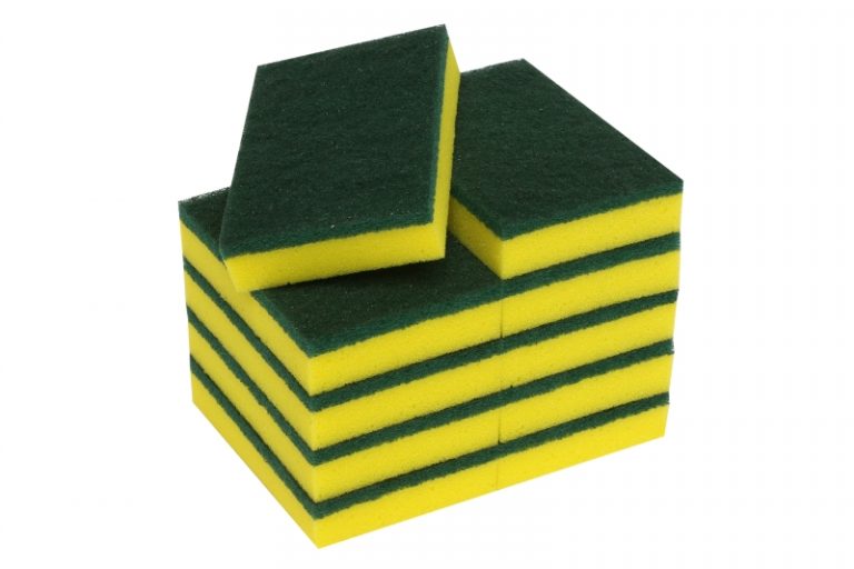 Industrial Strength Green / Yellow Sponge Scourers - 150 x 100 x 30mm 10 per pack