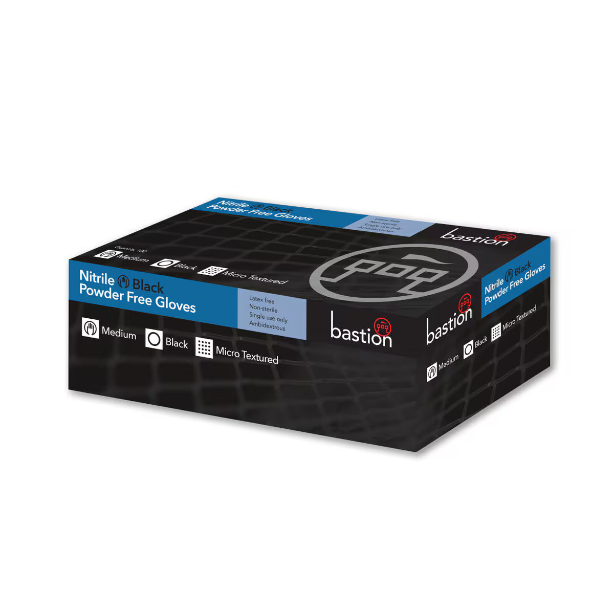 Nitrile Black Large Gloves powder free 100 per box 10/ctn