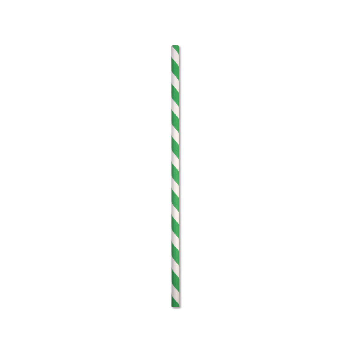 Straws Regular paper green & white stripe 2500/ctn