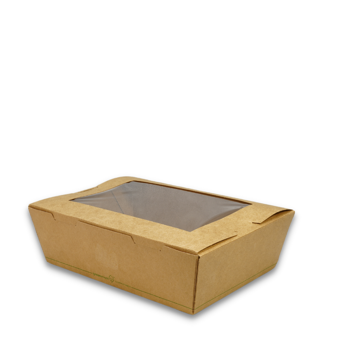 Large Lunch Box with Compostable PLA Window Film 1500ml 197x 140 x 64mm 200/ctn