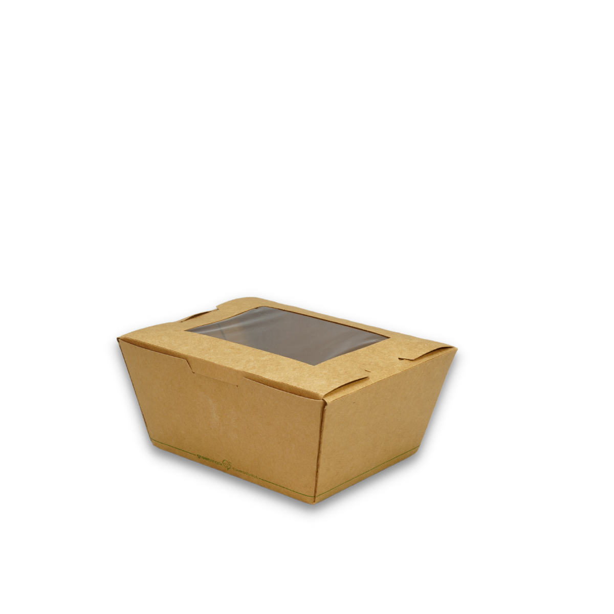 Small Lunch Box with Compostable PLA Window Film 650ml 110 x 90 x 64mm 200/ctn