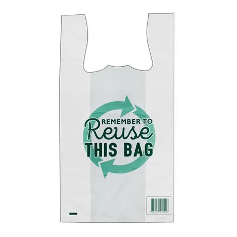 Reusable Printed Carry Bags-White Large 530x(300+180)mmx 38um 700/ctn
