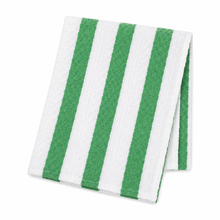 Tea towel - Green white stripe 100% cotton, dobby weave fabric 380mm x 600mm
