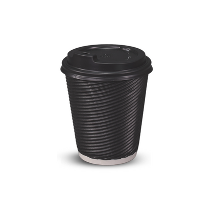 12oz Ripple Coffee Cups Charcoal - 500/ctn