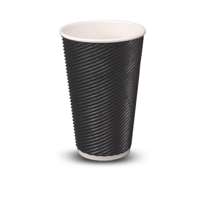 16oz Ripple Coffee Cups Charcoal - 500/ctn