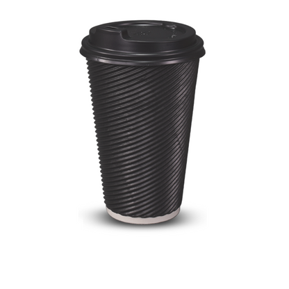 16oz Ripple Coffee Cups Charcoal - 500/ctn