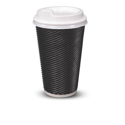 16oz Ripple Coffee Cups Charcoal - 500/ctn