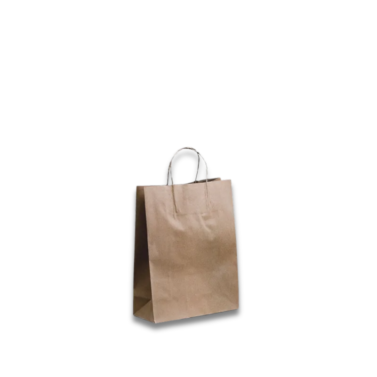 Brown Kraft Paper Bag #265 twist handle 160 x 265mm + 70mm G 10 x 50pk/ctn 500/ctn