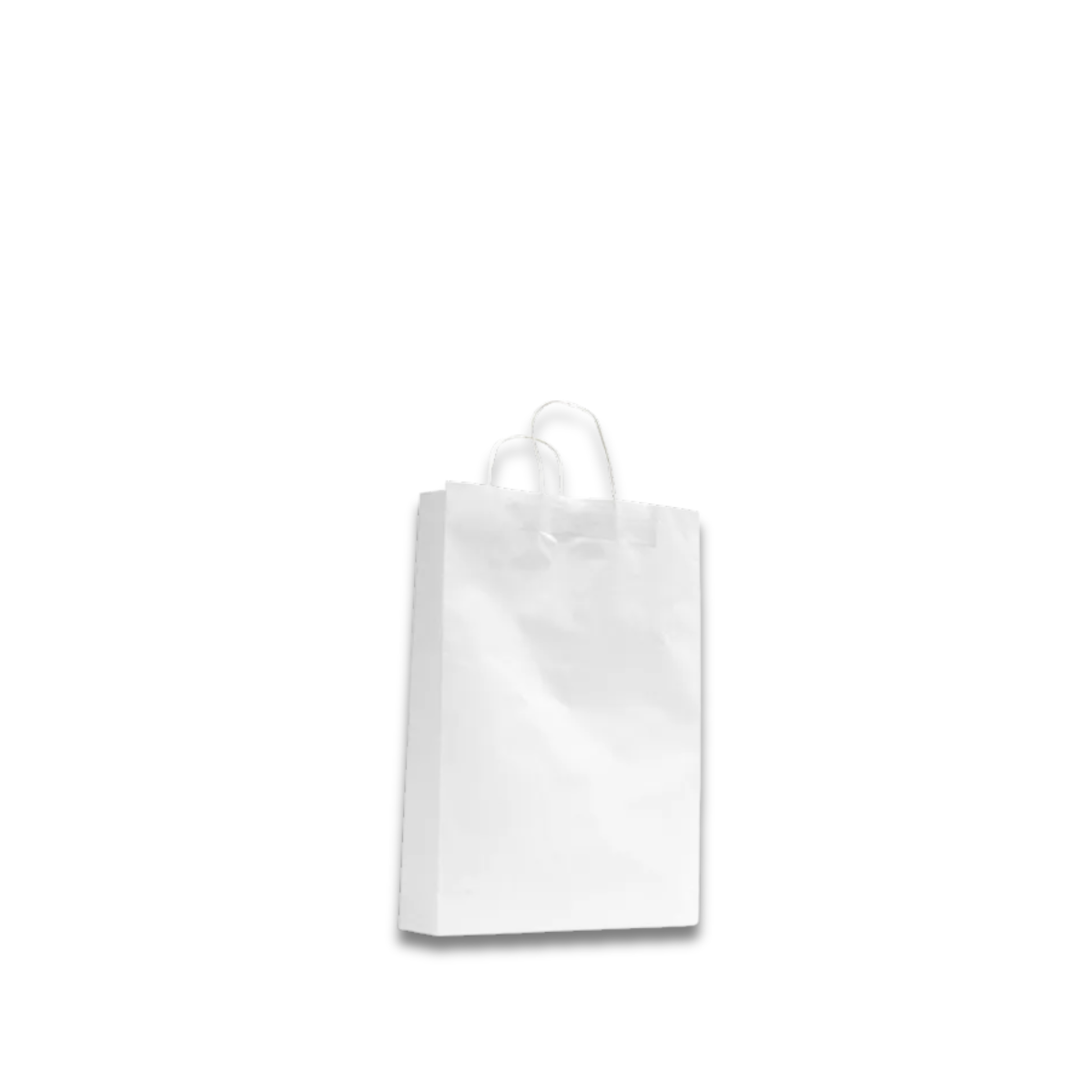 White Kraft Paper Bag; #265 twist handle 160 x 265mm + 70mm G 10 x 50pk/ctn 500/ctn