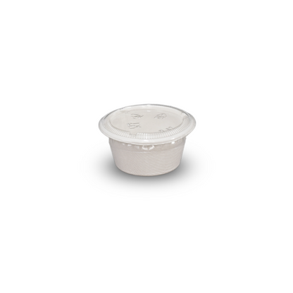 PET Lid to suit 2oz/57ml  Sugarcane Portion Dip Bowl 50pk 2000/ctn