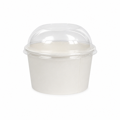 PET Dome Lid to suit White 12oz Paper Bowl 115 x 37mm 500/ctn