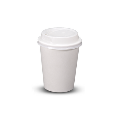 Coffee Cups Single Wall 8oz Plain White suit  80mm small lid 1000ctn