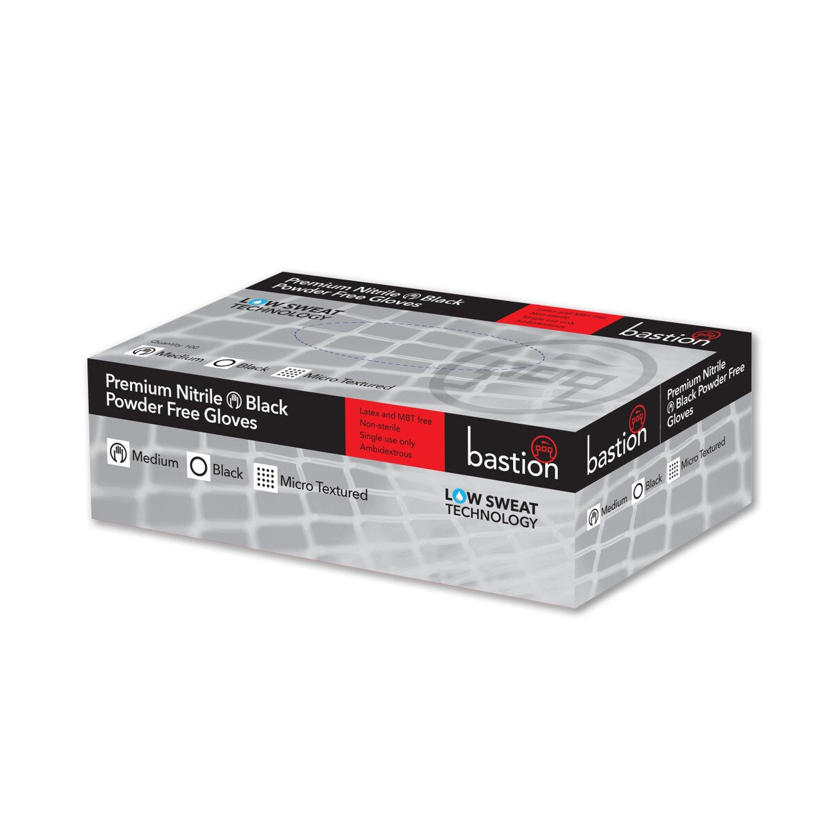 Premium Nitrile Black Large Powder Free Gloves - 10 x 100 per ctn