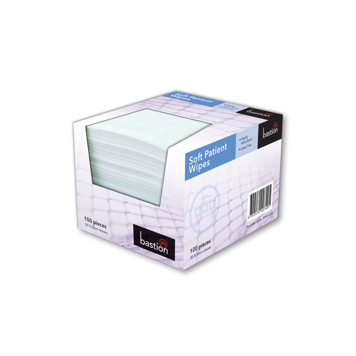 Soft Patient Wipes highly absorbent - white  330 x 300mm  100/pk 8 pkts/ctn