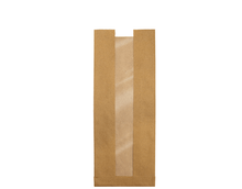 Medium Brown Paper Bread Bag with Window 390 x 140 x 70mm 500.ctn