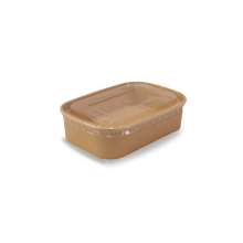 Clear PET Lid to Suit Rectangle 500-1000ml Kraft Container- 300/ctn