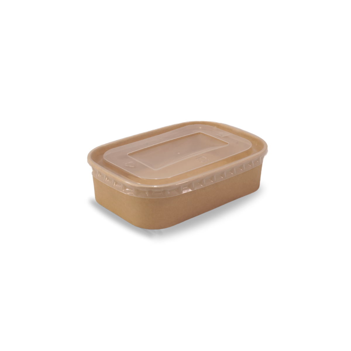 PP Lid to suit Rectangle 500-1000ml Kraft Container- 300/ctn
