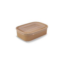 PP Lid to suit Rectangle 500-1000ml Kraft Container- 300/ctn
