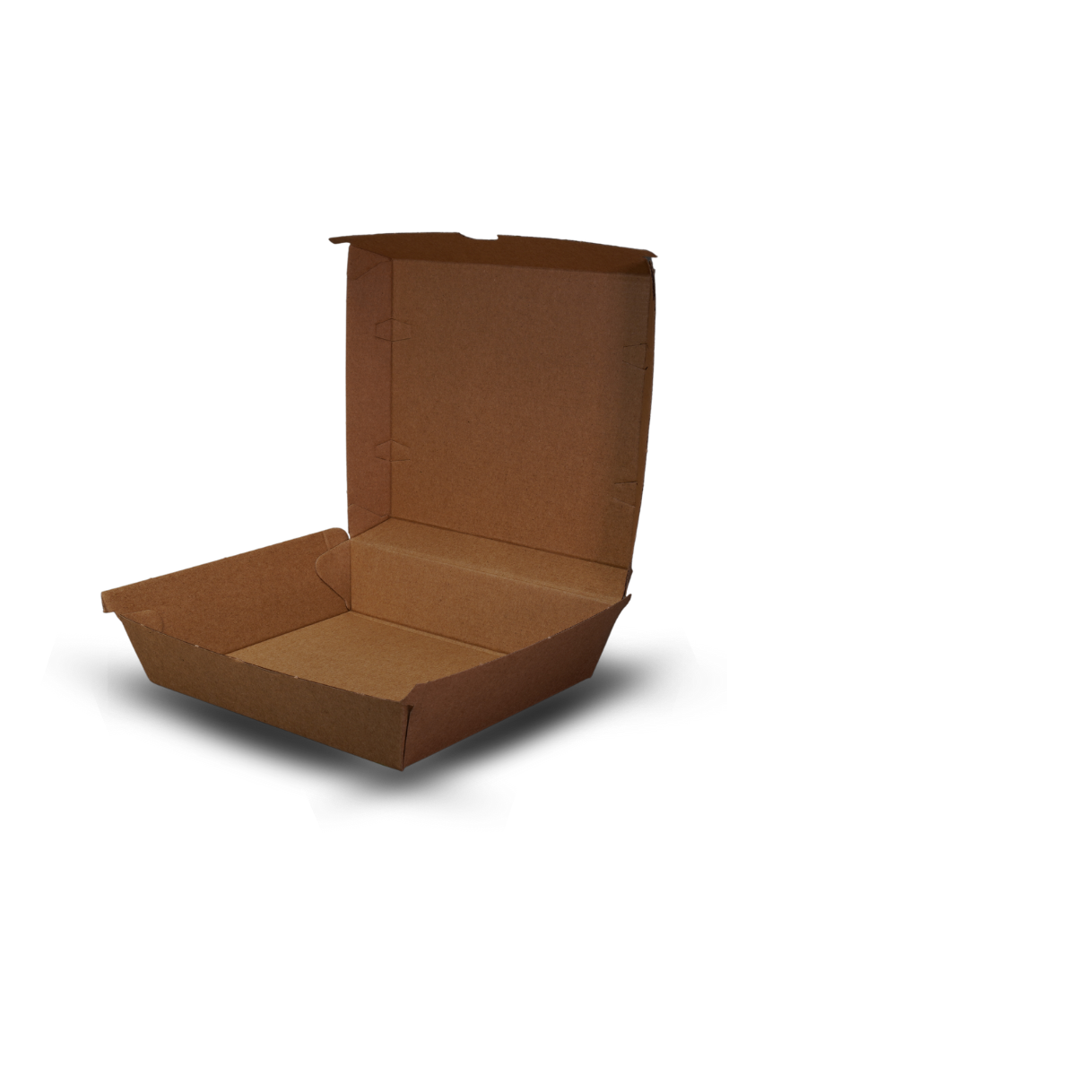 Kraft Cardboard Dinner Box/Clam - 150 per carton - 178 x 160 x 80mm