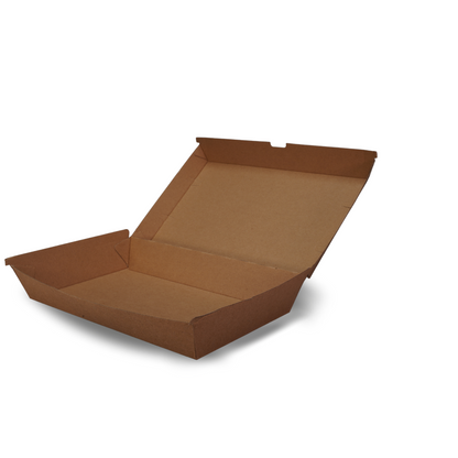 Kraft Cardboard Family Food Box/Clam - 100 per carton - 290 x 170 x 60mm