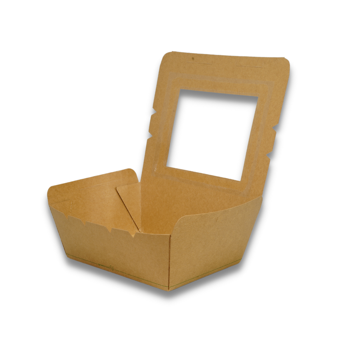 Medium Lunch Box with Compostable PLA Window Film 1000ml 152 x 120 x 64mm 200/ctn