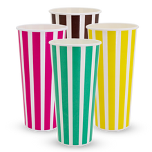 24oz Paper Cold Drink Cup - Candy Stripe Milkshake 500 Per Carton