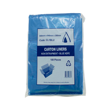 Blue Carton Liner Non- Entrapment HDPE 640 x 640 + 390mm 500/ctn