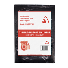 73L Black Heavy Duty Garbage Bags 250/ctn