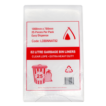 82L Clear Garbage Bags 8 x 25pk/ctn 200/ctn