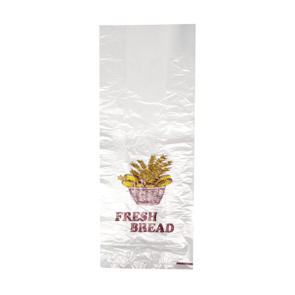 Bread Bags- printed HDPE 18 x 7" + 4" 455 x 180mm + 100mm 10 x 500pk/ctn 5000/ctn