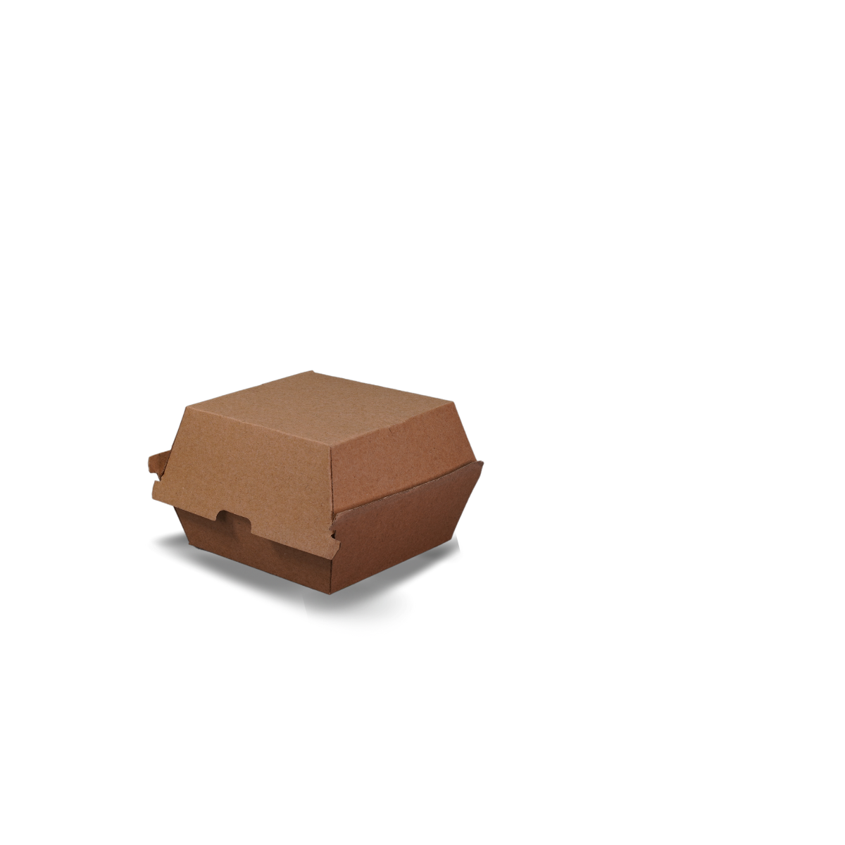 Kraft Cardboard Burger Box - 250 per carton - 105 x 105 x 85mm