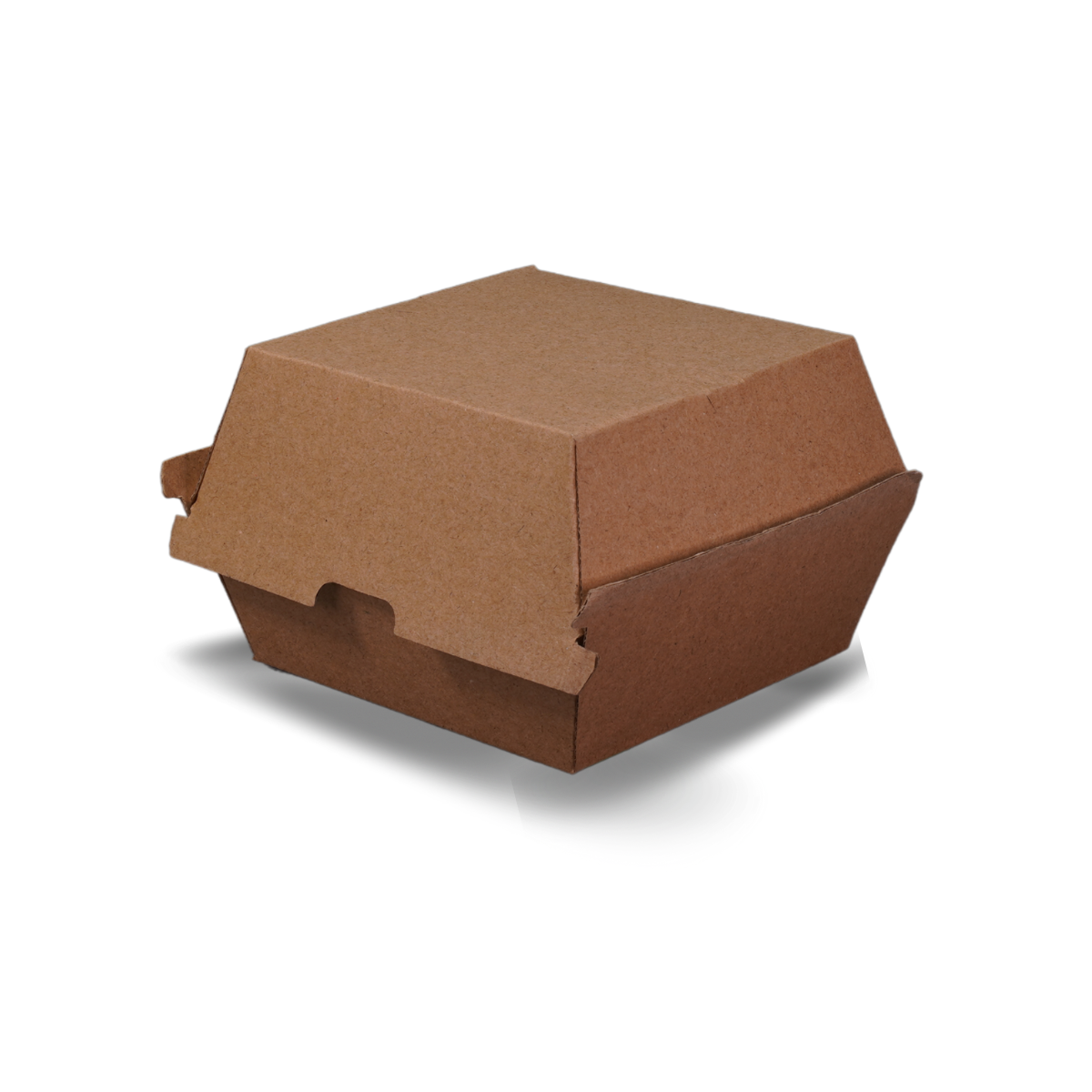 Kraft Cardboard Burger Box - 250 per carton - 105 x 105 x 85mm