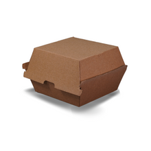 Kraft Cardboard Burger Box - 250 per carton - 105 x 105 x 85mm