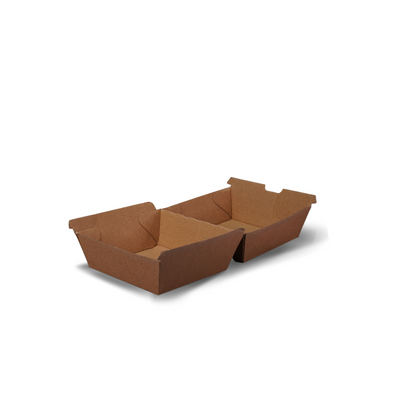 Kraft Cardboard Burger Box - 250 per carton - 105 x 105 x 85mm