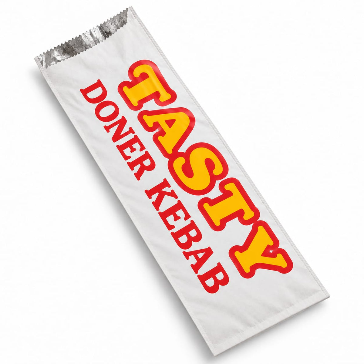 Foil Lined Bags- printed kebab large 100 x 275mm 250/pack