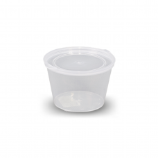 Plastic Round Portion Container 100ml sauce cup hinged lid 1000/ctn