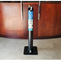 Foot Operated Sanitising Stand Bollard Style with Security Lock Australian Made