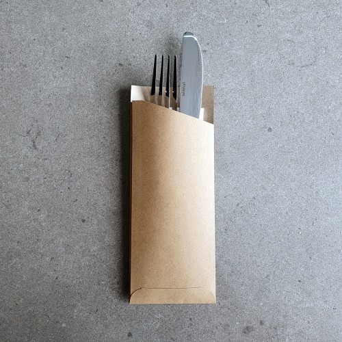Kraft Cutlery Pouch with napkin 1000/ctn