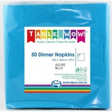 Dinner Napkins 2ply Azure Blue 10 x 100pk/ctn 1000/ctn