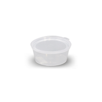 Plastic Round Portion Container 35ml sauce cup hinged lid
10 pk/ctn 1000ctn