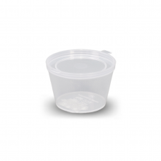 Plastic Round Portion Container 70ml sauce cup hinged lid 1000/ctn