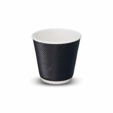 Coffee Cups triple wall uni-wave 8oz squat black - 500/ctn