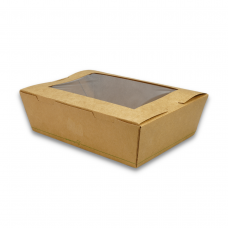 Large Lunch Box with Compostable PLA Window Film 1500ml 197x 140 x 64mm 200/ctn