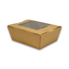 Medium Lunch Box with Compostable PLA Window Film 1000ml 152 x 120 x 64mm 200/ctn