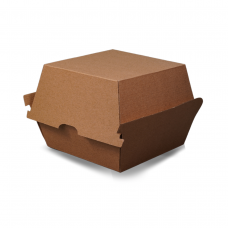 Extra Large Kraft Cardboard Burger Box - 250 per carton - 110 x 110 x 105mm