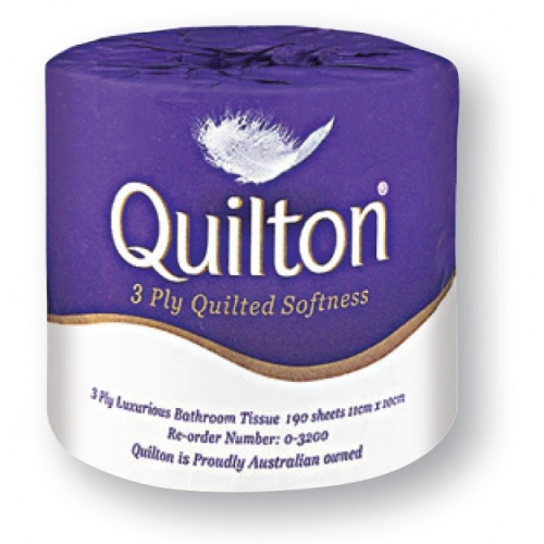 Quilton 3ply Premium Individually Wrapped Toilet Paper 190 sheets 48 rolls per carton