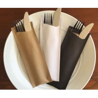 Cutlery napkin Packs Black 85 x 190mm Pochetta  250/ctn