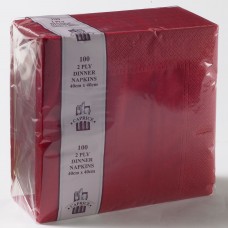 2ply Dinner Napkins - Red 400 x 400mm