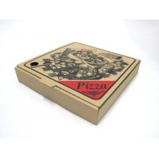 Pizza Box 9" Brown WB Printed 50pk