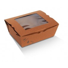 Lunch Box with Compostable PLA Window Film Medium 1000ml 152 x 120 x 64mm 200/ctn
